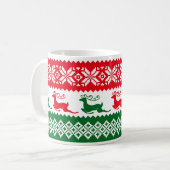 Rote u. grüne Weihnachtsstrickjacke, Kaffeetasse (Vorderseite Links)