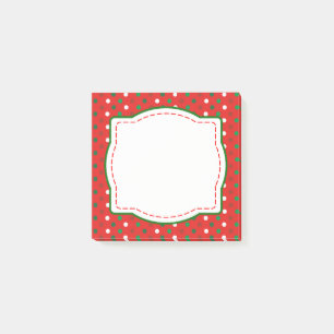 Rote u. grüne WeihnachtsTupfen-Post-Itanmerkungen Post-it Klebezettel