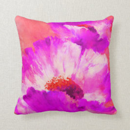 Rote u. rosa Watercolor-Blumen Kissen