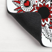 Rote u. schwarze abstrakte Herzen u. Mousepad (Ecke)