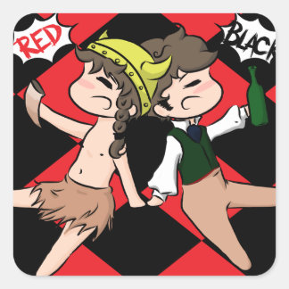 Rote u. schwarze Aufkleber