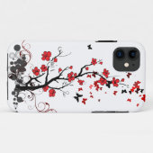 Rote u. schwarze Blumen Case-Mate iPhone Hülle (Rückseite (Horizontal))