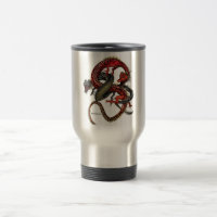 Rote u. schwarze Drache-Tasse