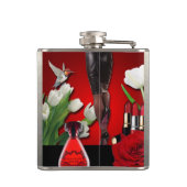 Rote u. schwarze Girly Mode Flachmann (Rückseite)