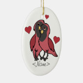 Rote u. schwarze Liebe-Vögel des Valentines Keramik Ornament (Rechts)
