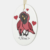Rote u. schwarze Liebe-Vögel des Valentines Keramik Ornament (Links)