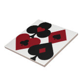 Rote u. schwarze Poker-Kartensatz-Anzüge Fliese (Seite)