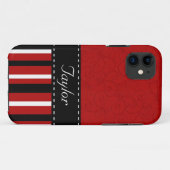 Rote u. schwarze Streifen Case-Mate iPhone Hülle (Rückseite (Horizontal))