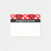 Rote u. schwarze Tupfen Post-it Klebezettel (Vorderseite)