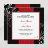 Rote u. schwarze verzierte einladung (Vorne/Hinten)