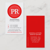 Rote u. weiße Glaskreis-Visitenkarte Visitenkarte (Vorne/Hinten)