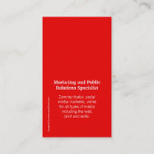 Rote u. weiße Glaskreis-Visitenkarte Visitenkarte (Rückseite)