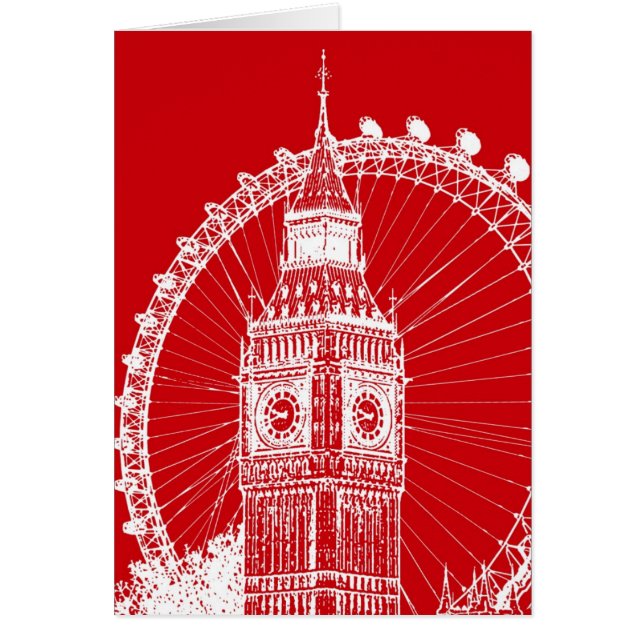 Rote u. weiße London-Postkarte (Vorne)