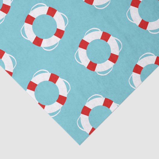 Rote u. weiße nautischschwimmwesten seidenpapier (Ausschnitt)