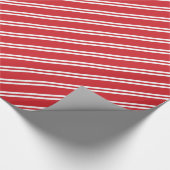 Rote u. weiße Pfefferminz Stripes Packpapier (Ecke)