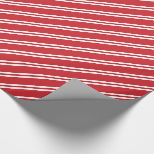 Rote u. weiße Pfefferminz Stripes Packpapier (Ecke)