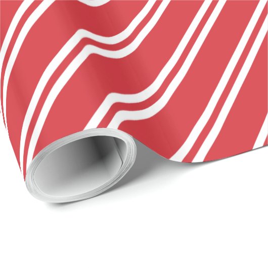 Rote u. weiße Pfefferminz Stripes Packpapier (Rolleneckpunkt)