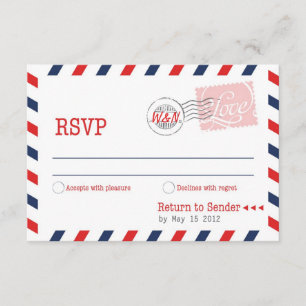 Rote UAWG Postdienstsammlung RSVP Karte