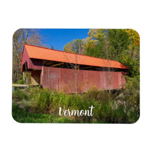 Rote überdachte Brücke in Vermont Magnet