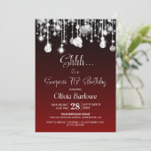 Rote Überraschung 75. Geburtstagsparty Einladung (Stehend Vorderseite)