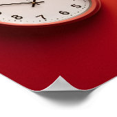 rote Uhr an roter Wand Poster (Ecke)