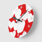 Rote Uhr mit großen, weißen Lieben (Winkel)