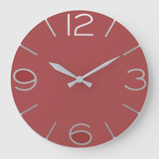 Rote Uhr mit großen Ziffern (Vorderseite)