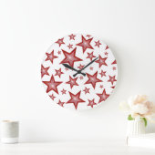 Rote Uhr rund weiß (Zuhause)