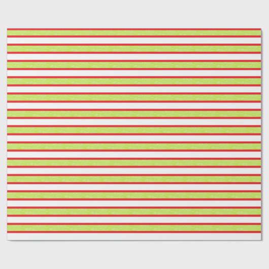 Rote, umrissene, statisch-kalkgrüne Streifen Geschenkpapier (Flach)