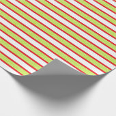 Rote, umrissene, statisch-kalkgrüne Streifen Geschenkpapier (Ecke)