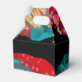 Rote und aquamarine Alkoholtinte Geburtstagsparty Geschenkschachtel (Rückseite)