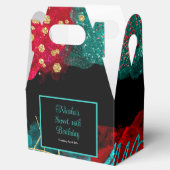 Rote und aquamarine Alkoholtinte Süß 16 Geschenkschachtel (Geöffnet)