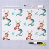 Rote und Aquamarine Meerjungfrau Rentiere mit Ster Seidenpapier (Handwerk)