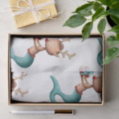 Rote und Aquamarine Meerjungfrau Rentiere mit Ster Seidenpapier (Geschenk)