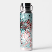 Rote und aquamarine Spritzer Trinkflasche (Rückseite)