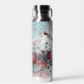 Rote und aquamarine Spritzer Trinkflasche (Vorne)