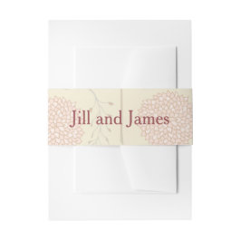 Rote und Beige Blumenhochzeit Einladungsbanderole