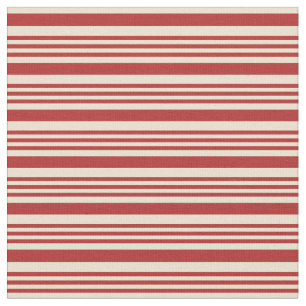 Rote und beige farbige Streifen/Linienmuster Stoff