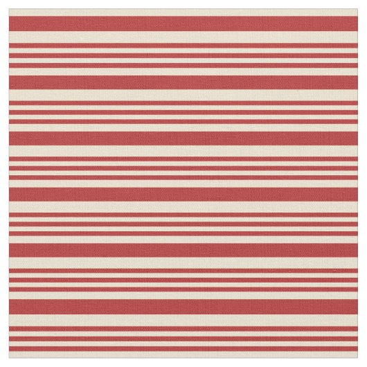 Rote und beige farbige Streifen/Linienmuster Stoff (Nahaufnahme)