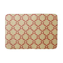 Rote und beige Wald Antler Bath Mat