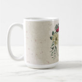 rote und blassgelbe Blumen Grün Kaffeetasse (Links)