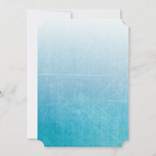 Rote und Blau handbemalte Blume Einladung Hochzeit (Rückseite)