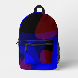 Rote und blaue abstrakte Kunst 601 Bedruckter Rucksack