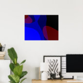 Rote und blaue abstrakte Kunst 601 Poster (Heimbüro)