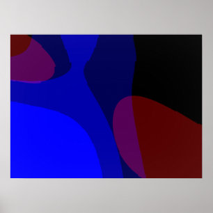 Rote und blaue abstrakte Kunst 601 Poster