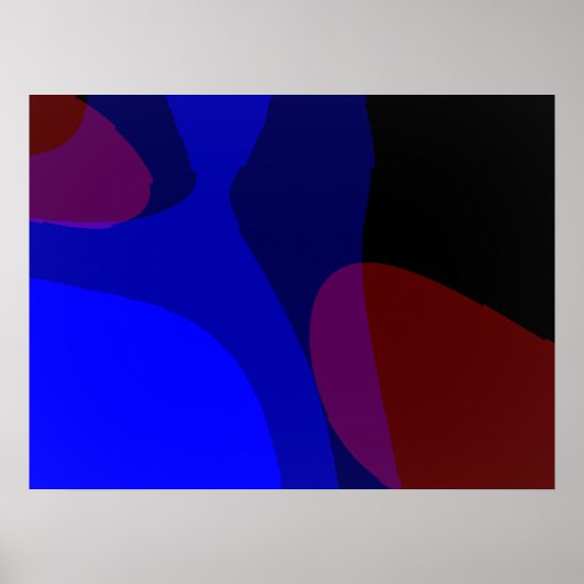 Rote und blaue abstrakte Kunst 601 Poster (Vorne)