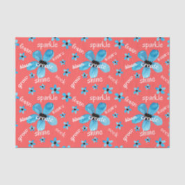 Rote und blaue Aquarellfarben-Blume mit Affirmatio Seidenpapier