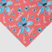 Rote und blaue Aquarellfarben-Blume mit Affirmatio Seidenpapier (Ausschnitt)