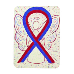 Rote und blaue "Awareness Ribbon Angel"-Magnete Magnet