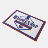 Rote und blaue Barberlogo Personalisieren 24" x 36 Fußmatte (Schrägansicht)